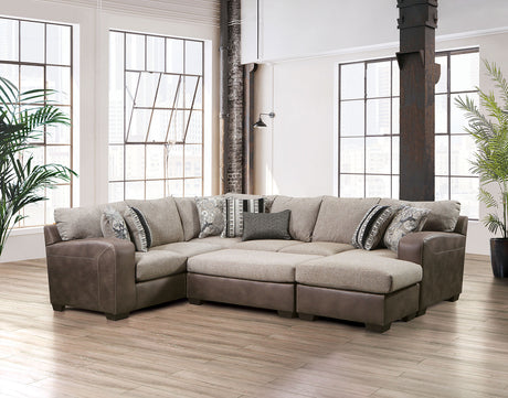 Ashenweald Brown/Light Brown Sectional from Furniture of America - Luna Furniture