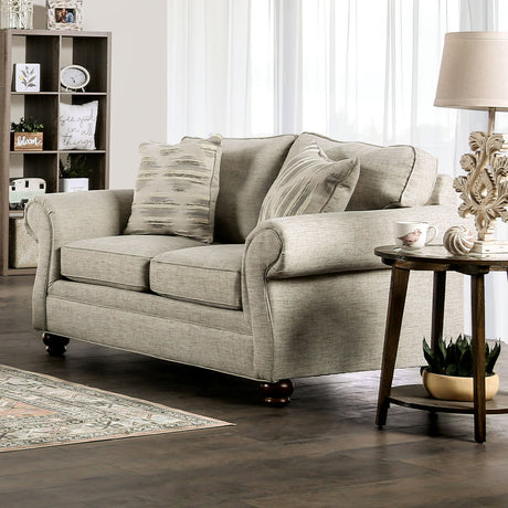 Amaya Cream Loveseat from Furniture of America - Luna Furniture