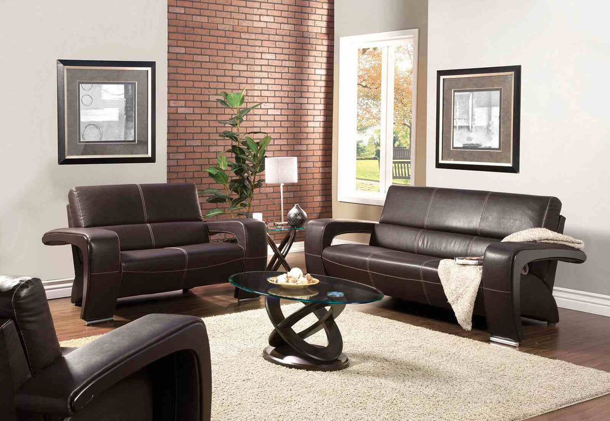 Atwood Dark Walnut Oval Coffee Table from Furniture of America - Luna Furniture