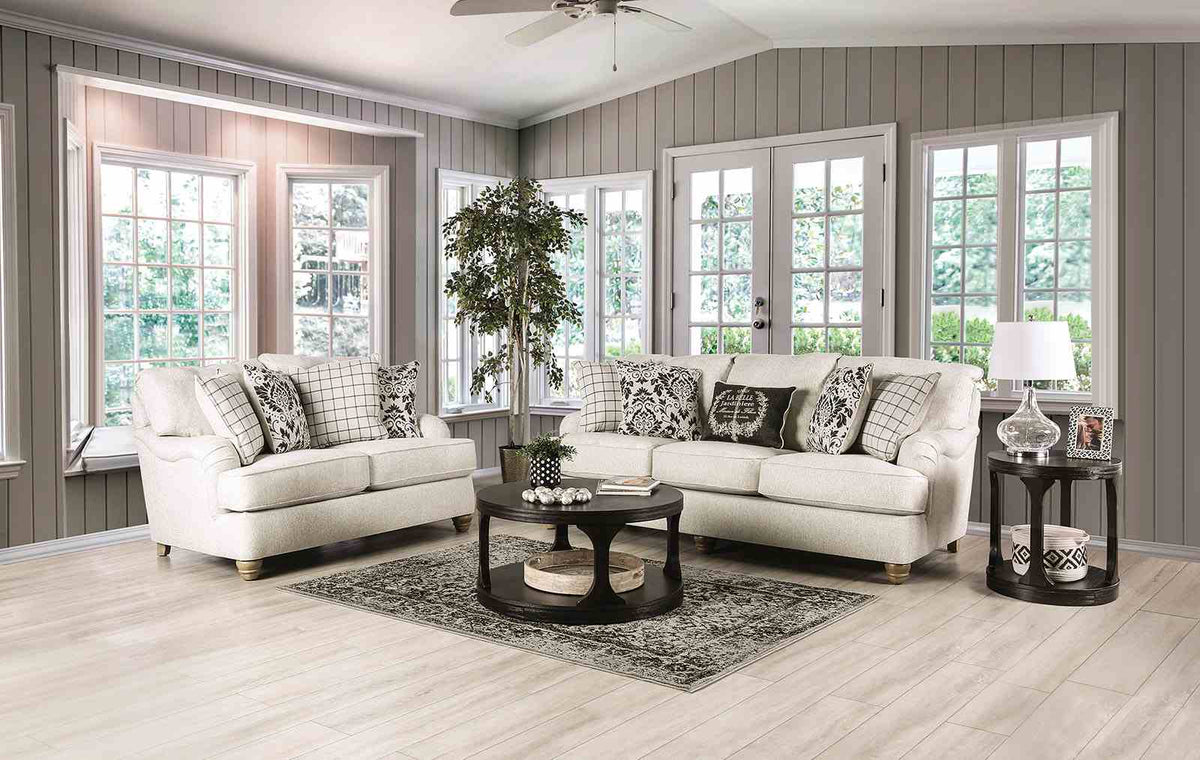 Mossley Ivory Loveseat from Furniture of America - Luna Furniture