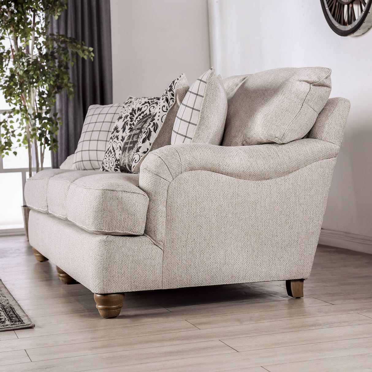 Mossley Ivory Transitional Living Room Set from Furniture of America - Luna Furniture