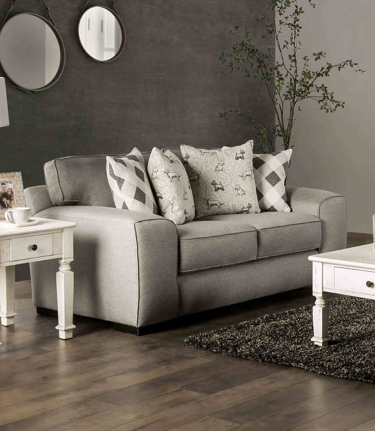 Newry Gray Transitional Living Room Set from Furniture of America - Luna Furniture