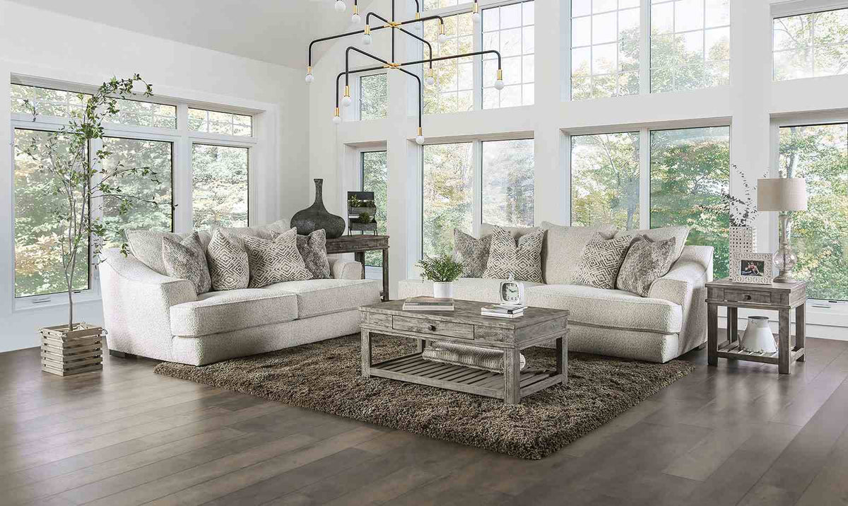 Moorpark Off-White Loveseat from Furniture of America - Luna Furniture