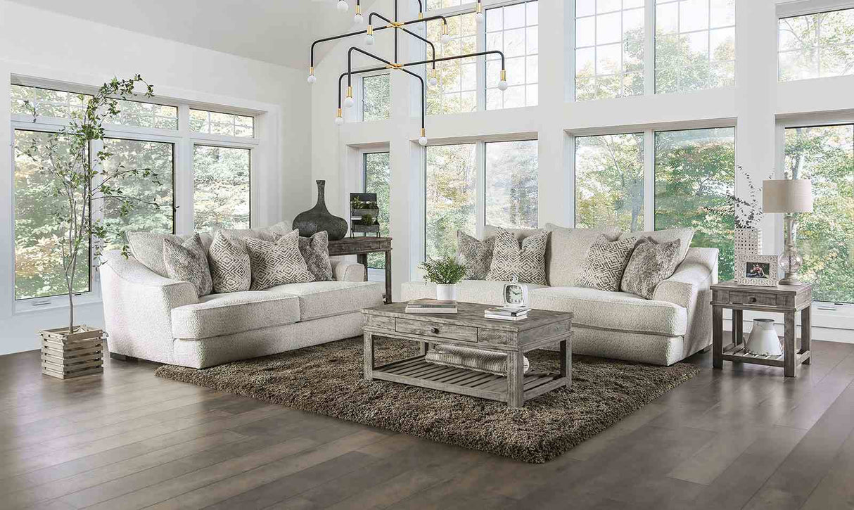 Moorpark Off-White Contemporary Living Room Set from Furniture of America - Luna Furniture