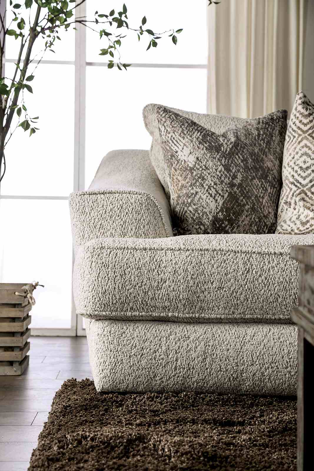 Moorpark Off-White Contemporary Living Room Set from Furniture of America - Luna Furniture