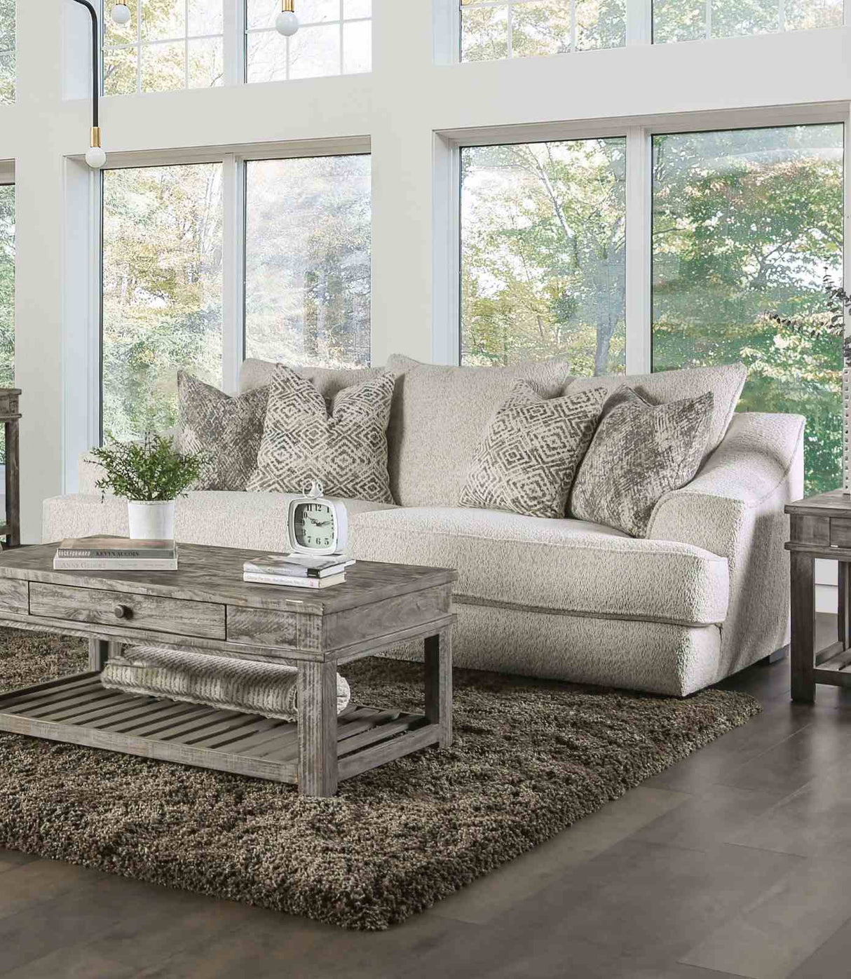 Moorpark Off-White Contemporary Living Room Set from Furniture of America - Luna Furniture