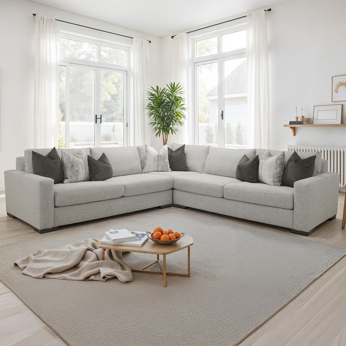 Romsey Light Gray Sectional from Furniture of America - Luna Furniture