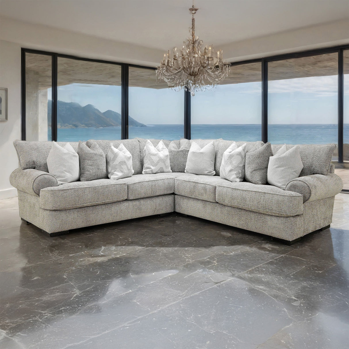 Nerone Gray Sectional from Furniture of America - Luna Furniture