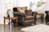 Franklin Dark Brown/Tan Chair from Furniture of America - Luna Furniture