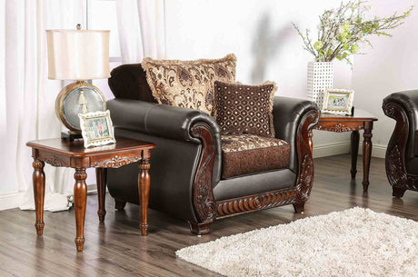 Franklin Dark Brown/Tan Chair from Furniture of America - Luna Furniture