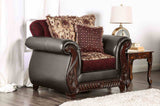 Franklin Burgundy/Espresso Chair from Furniture of America - Luna Furniture