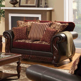 Franklin Burgundy/Espresso Loveseat from Furniture of America - Luna Furniture