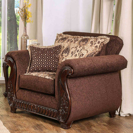 Tabitha Brown/Gold Chair from Furniture of America - Luna Furniture
