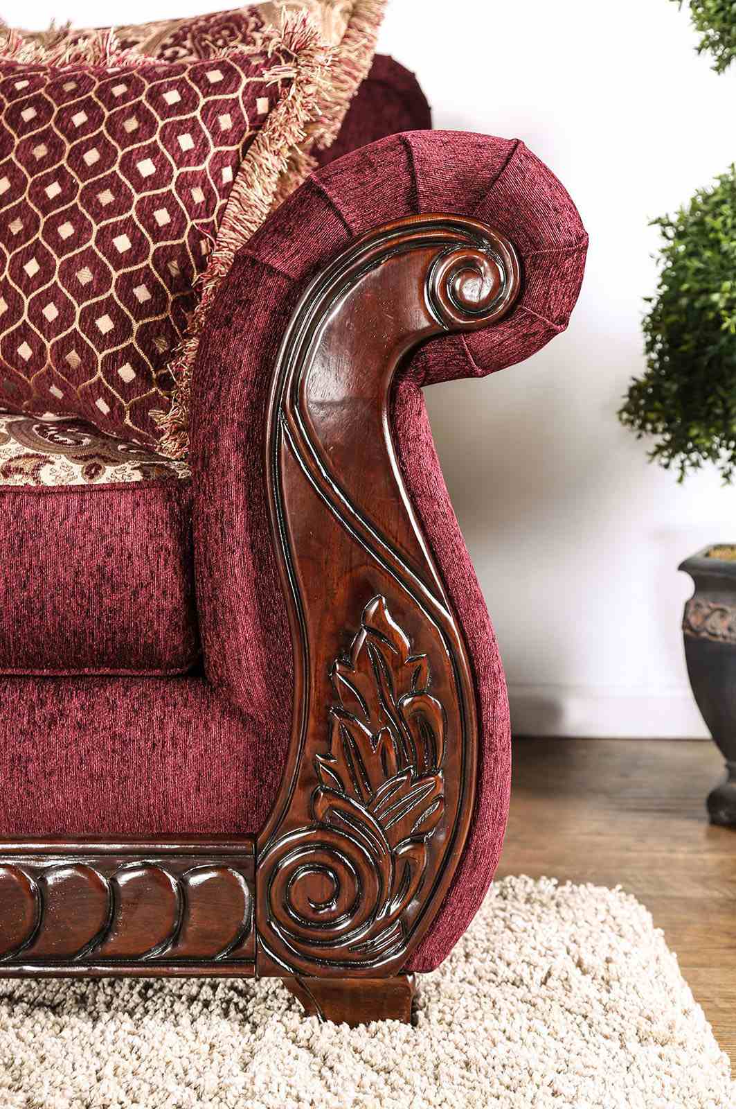 Tabitha Wine/Gold Chair from Furniture of America - Luna Furniture