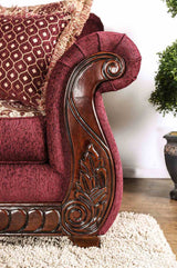 Tabitha Wine/Gold Chair from Furniture of America - Luna Furniture