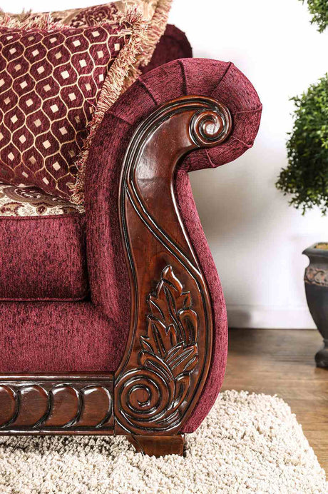 Tabitha Wine/Gold Chair from Furniture of America - Luna Furniture