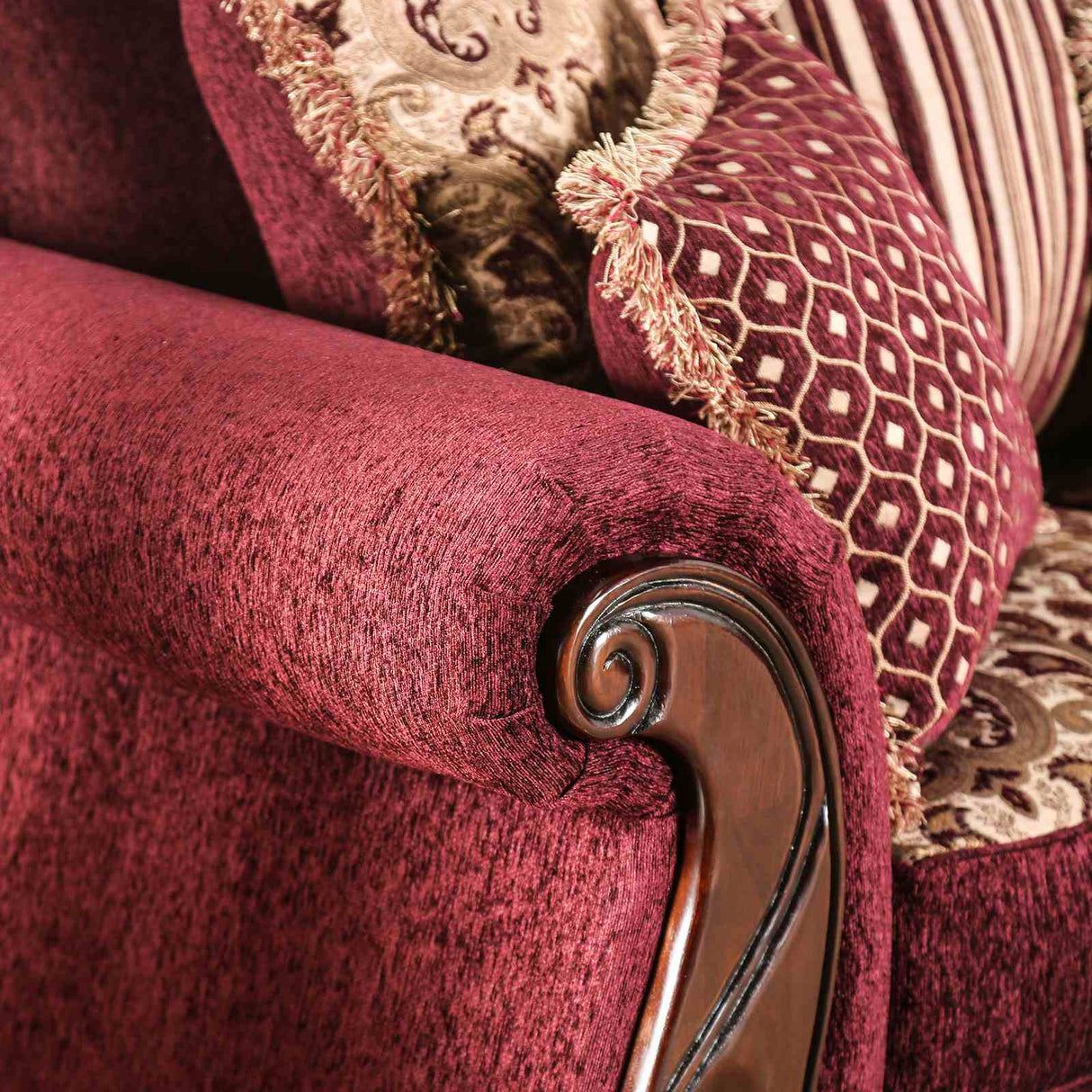 Tabitha Wine/Gold Chair from Furniture of America - Luna Furniture