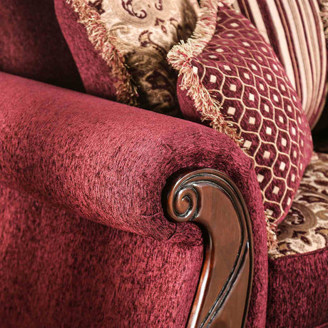 Tabitha Wine/Gold Chair from Furniture of America - Luna Furniture