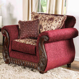 Tabitha Wine/Gold Chair from Furniture of America - Luna Furniture