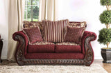Tabitha Wine/Gold Traditional Living Room Set from Furniture of America - Luna Furniture