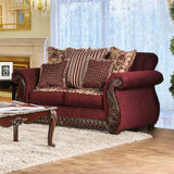 Tabitha Wine/Gold Traditional Living Room Set from Furniture of America - Luna Furniture