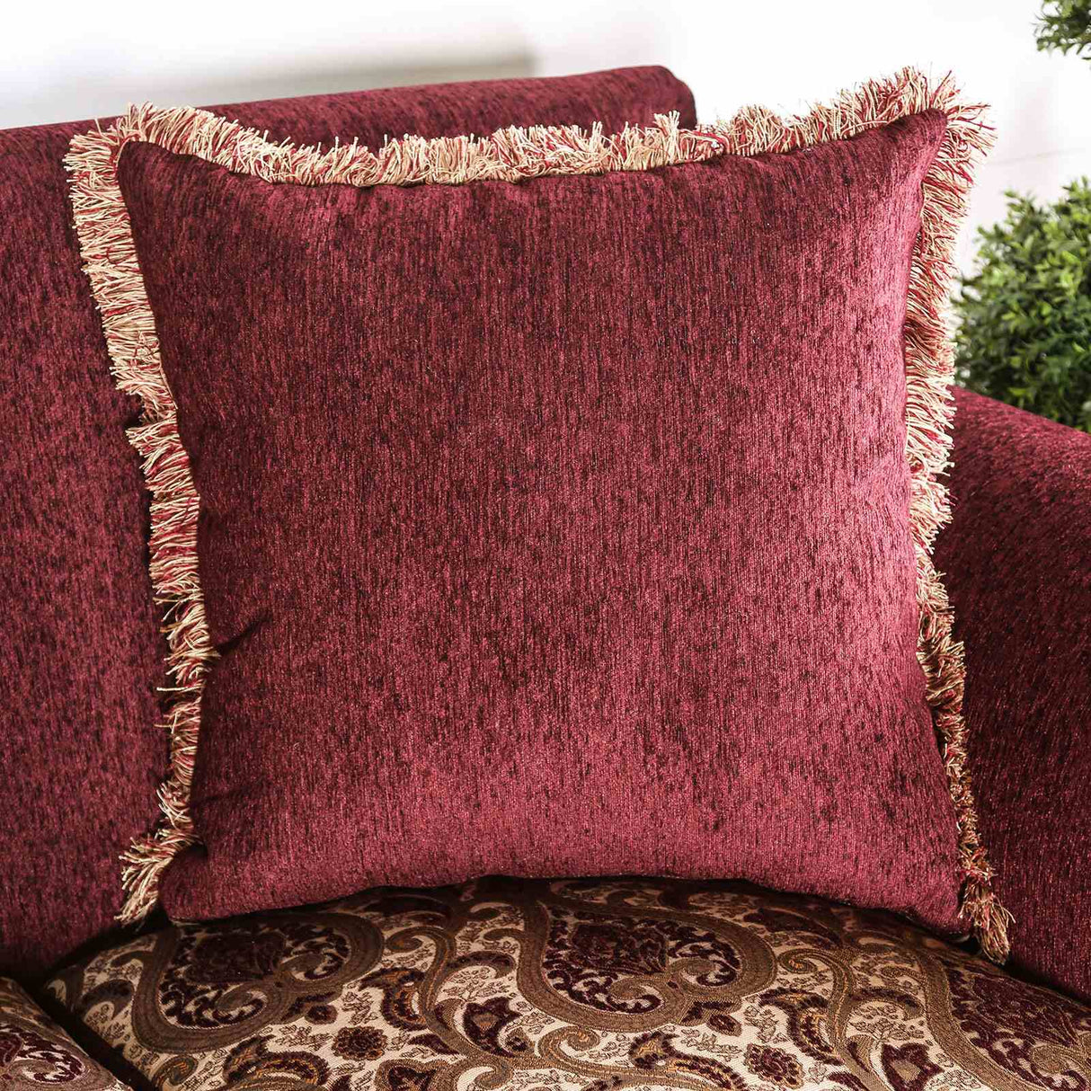 Tabitha Wine/Gold Chair from Furniture of America - Luna Furniture