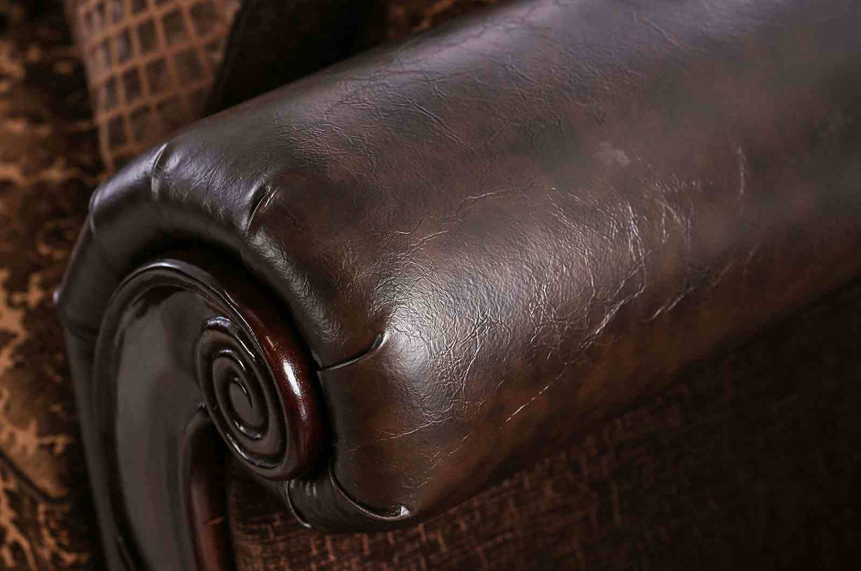 Elpis Brown/Espresso Sofa from Furniture of America - Luna Furniture