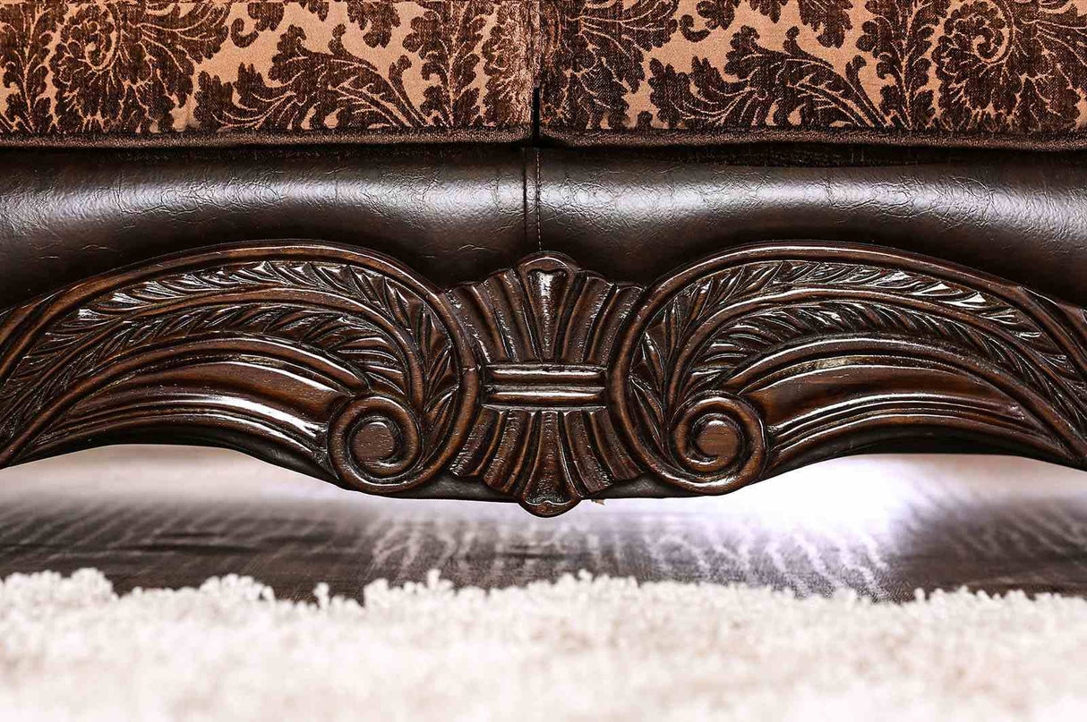 Elpis Brown/Espresso Sofa from Furniture of America - Luna Furniture