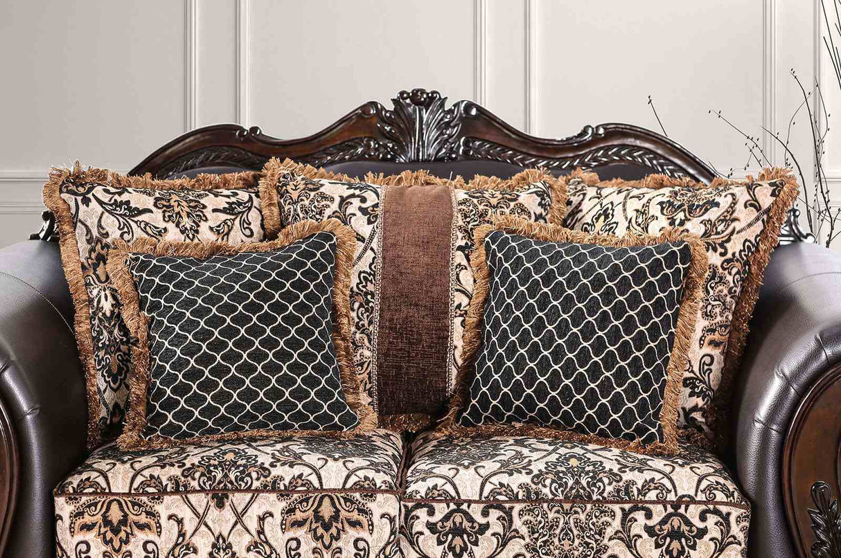 Jamael Brown/Espresso Sofa from Furniture of America - Luna Furniture