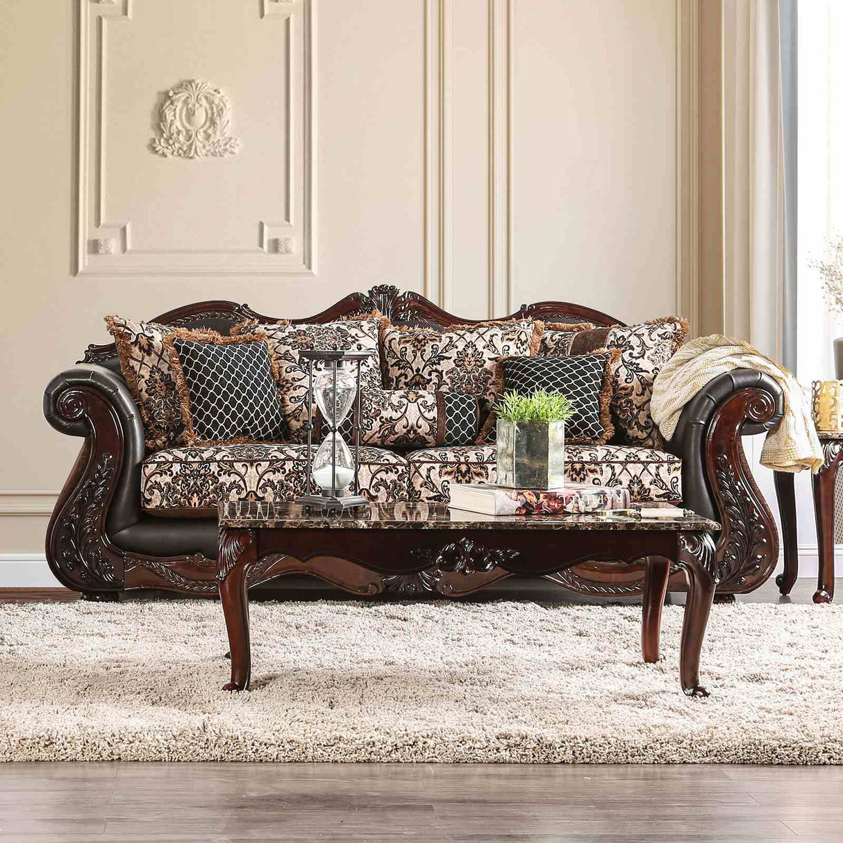 Jamael Brown/Espresso Sofa from Furniture of America - Luna Furniture