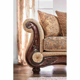Nicanor Tan/Gold Sofa from Furniture of America - Luna Furniture