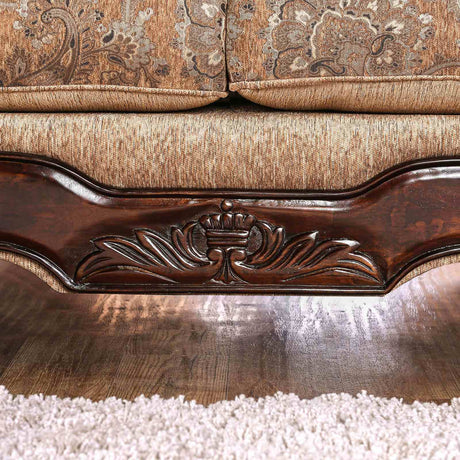 Nicanor Tan/Gold Sofa from Furniture of America - Luna Furniture