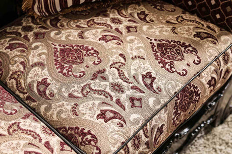 Quirino Burgundy/Dark Brown Loveseat from Furniture of America - Luna Furniture