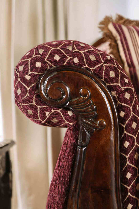 Quirino Burgundy/Dark Brown Sofa from Furniture of America - Luna Furniture