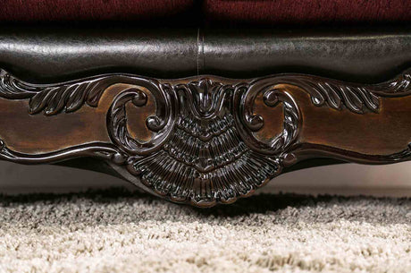 Quirino Burgundy/Dark Brown Loveseat from Furniture of America - Luna Furniture