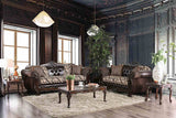 Quirino Light Brown/Dark Brown Loveseat from Furniture of America - Luna Furniture