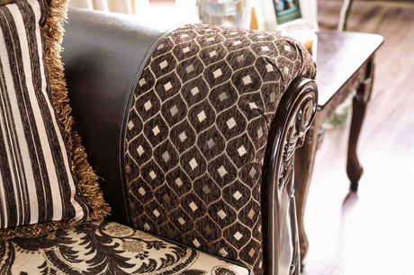 Quirino Light Brown/Dark Brown Sofa from Furniture of America - Luna Furniture
