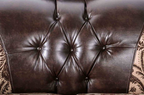 Quirino Light Brown/Dark Brown Loveseat from Furniture of America - Luna Furniture