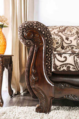 Quirino Light Brown/Dark Brown Sofa from Furniture of America - Luna Furniture