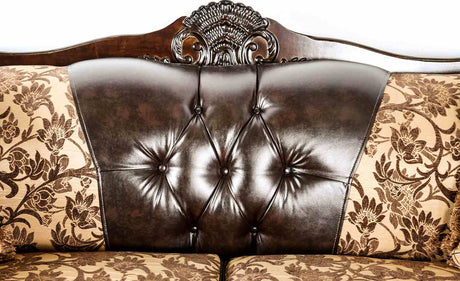 Quirino Tan/Dark Brown Sofa from Furniture of America - Luna Furniture