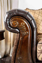 Quirino Tan/Dark Brown Sofa from Furniture of America - Luna Furniture