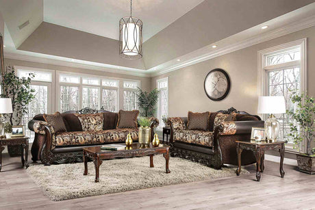 Newdale Brown/Gold Sofa from Furniture of America - Luna Furniture