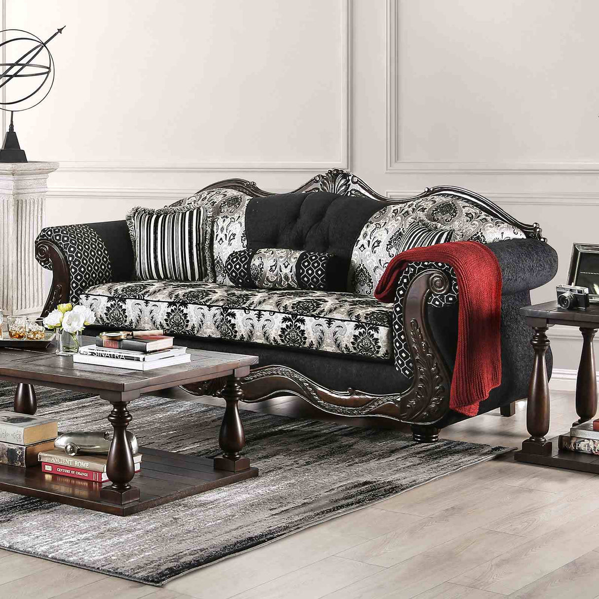 Ronja Black Sofa from Furniture of America - Luna Furniture