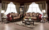 Matteo Burgundy/Brown Traditional Living Room Set from Furniture of America - Luna Furniture