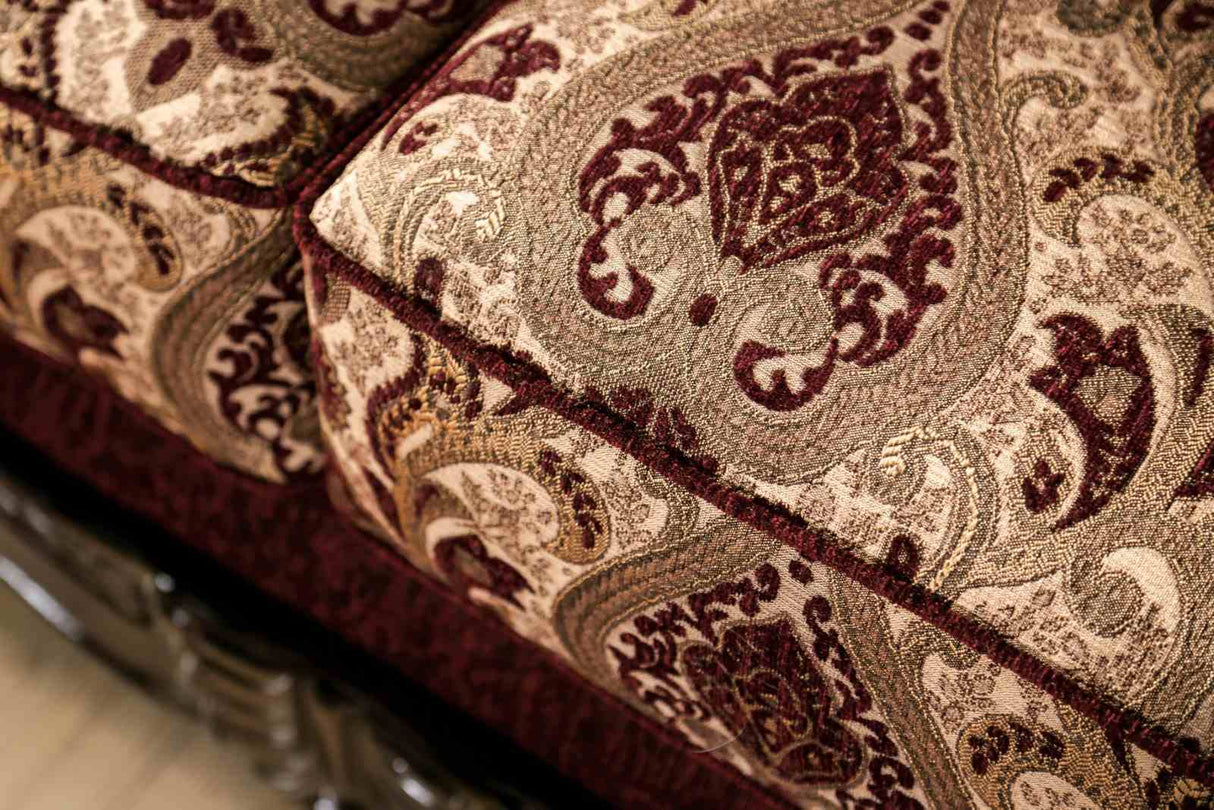 Matteo Burgundy/Brown Traditional Living Room Set from Furniture of America - Luna Furniture