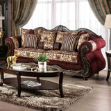 Matteo Burgundy/Brown Traditional Living Room Set from Furniture of America - Luna Furniture
