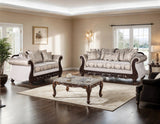 Catalonia Beige/Dark Cherry Sofa from Furniture of America - Luna Furniture