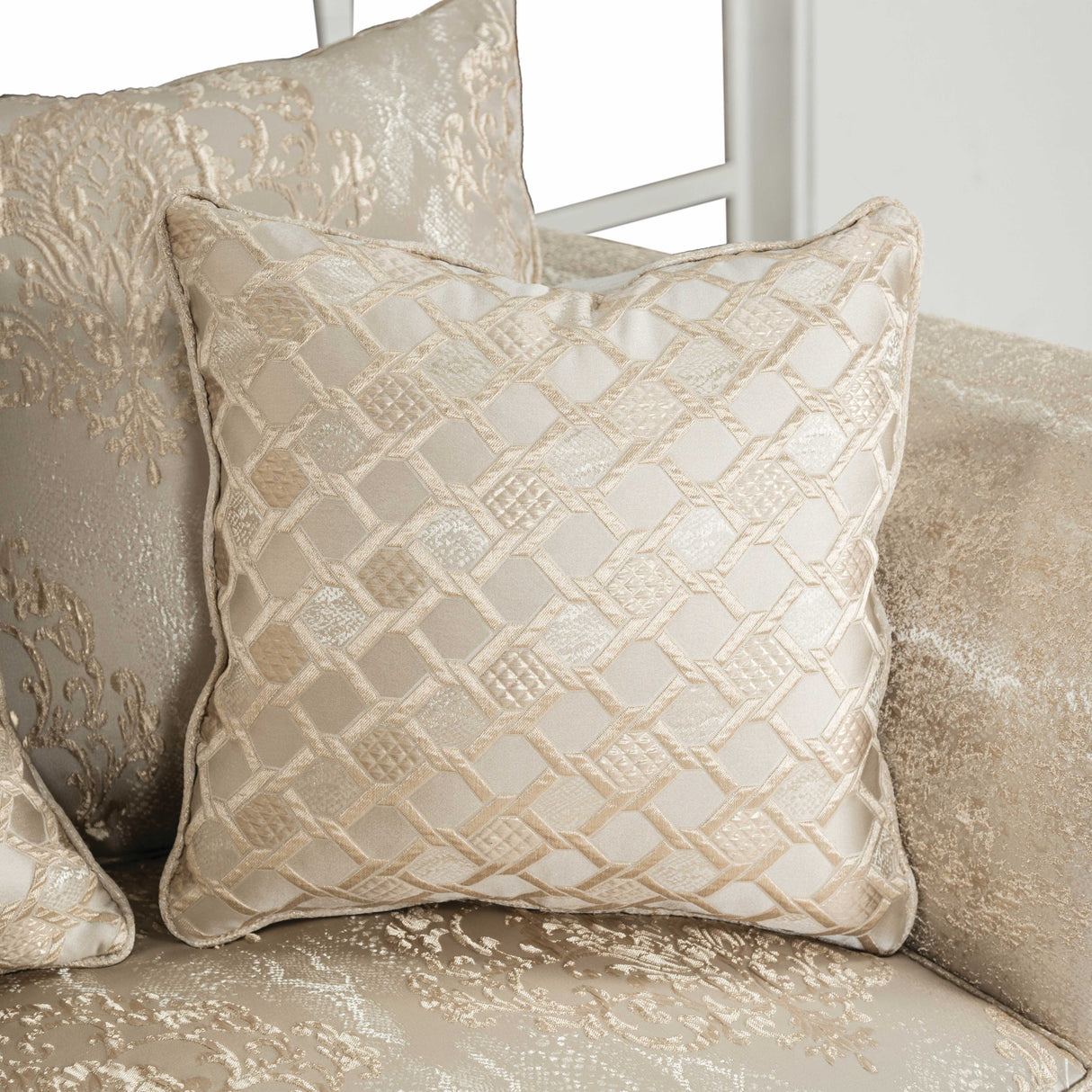 Huelva Beige/Dark Cherry Sofa from Furniture of America - Luna Furniture