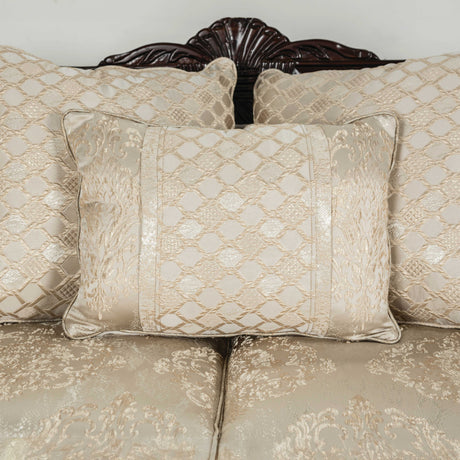 Huelva Beige/Dark Cherry Sofa from Furniture of America - Luna Furniture