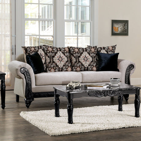 Molfetta Light Brown/Black Traditional Living Room Set from Furniture of America - Luna Furniture